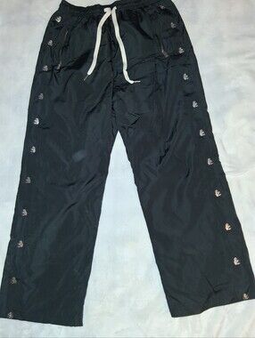 Hellstar Men's Black Snap-Trim Joggers with Drawstring Waist Size XL
